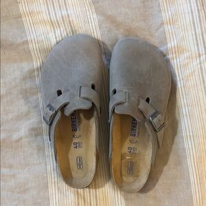 Birkenstock Taupe Slip-On Clogs